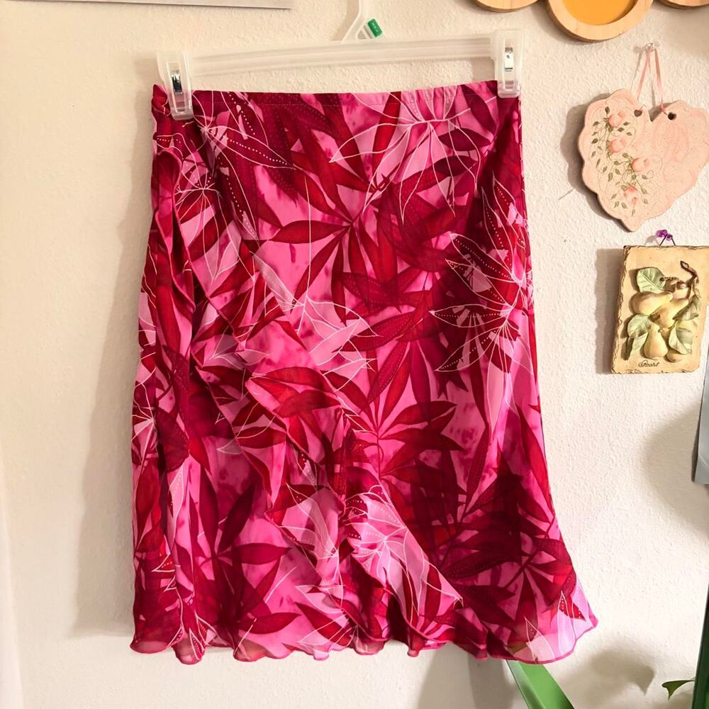 Worthington Ruffle Floral Midi Skirt 6